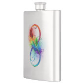 Flasque Symbole d'infini avec plume arc-en-ciel (Gauche)