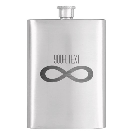 Flasque Symbole d'infini sur la texture métallique de Faux (devant)