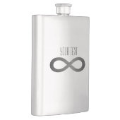 Flasque Symbole d'infini sur la texture métallique de Faux (Droite)