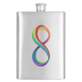 Flasque Symbole d'infinité arc-en-ciel stratifié (devant)