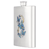 Flasque Symbole infini de papillons Morpho bleus (Gauche)