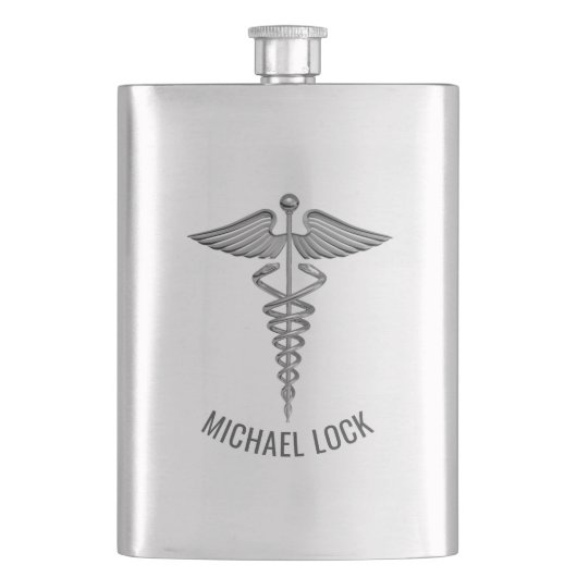 Flasque Symbole Médicale d'argent Infirmière personnalisée (devant)