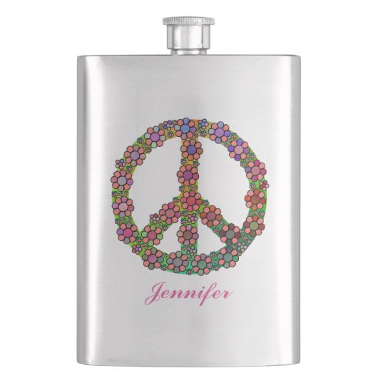 Flasque SYMBOLE SYMBOLE DE LA PAIX FLEURIE Personnalisé (devant)