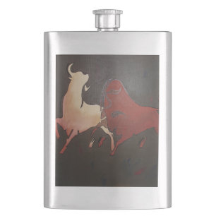 Flasque Taurean Bulls Animal Art