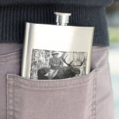 Flasque Teddy Roosevelt montant un orignal de Taureau (En situation)