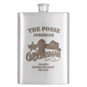 Flasque Témoin de mariage Cowboy Rustique Posse Enterremen (devant)