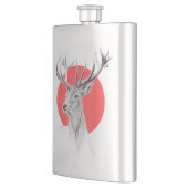 Flasque Tête de cerf Dessin de cerf Cercle rouge Art anima (Gauche)