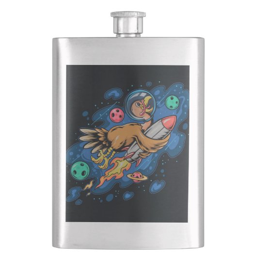 Flasque Thanksgiving Turquie Riding Rocket (devant)