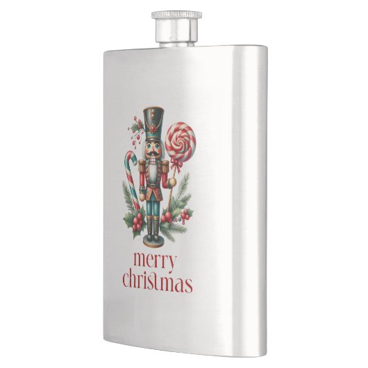 Flasque Thème de Noël Nutcracker Sucre de canne texte pers (Gauche)