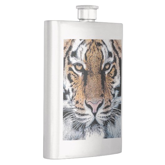 Flasque Tiger rayures Portrait dans Graphic Press Style (Droite)