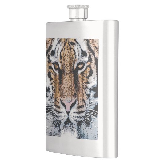 Flasque Tiger rayures Portrait dans Graphic Press Style (Gauche)
