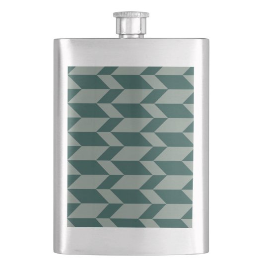 Flasque Tons Gras Deux Tons Flèche Chevron Gris Vert (devant)