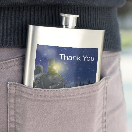 Flasque Train de Noël dans la neige (En situation)