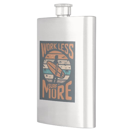 Flasque Travailler moins de Surf plus (Gauche)