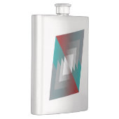 Flasque Triangles gris turquoise sur bordeaux (Droite)