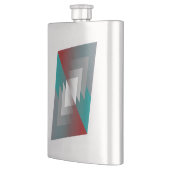Flasque Triangles gris turquoise sur bordeaux (Gauche)