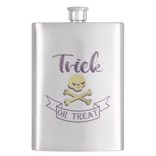 Flasque Tricoter ou traiter les os croisés du crâne Ruban (devant)