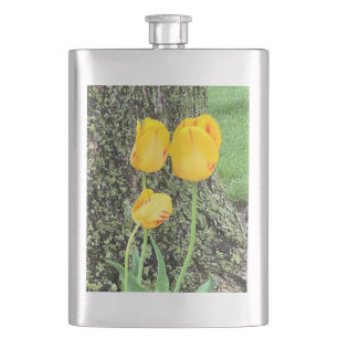 Flasque Trois Tulipes Jaunes /