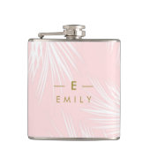 Flasque Tropical Pink, Cadeau Demoiselle d'honneur (Devant)