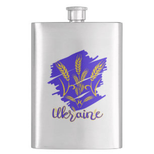 Flasque Tryzub, symbole national ukrainien fait d'épi de b