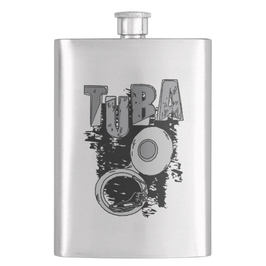 Flasque Tuba esquissé et texte (devant)