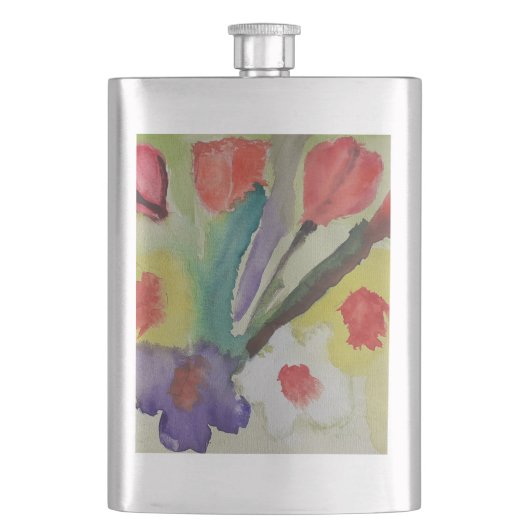 Flasque Tulipes Abstraites et fleurs de printemps Classiqu (devant)