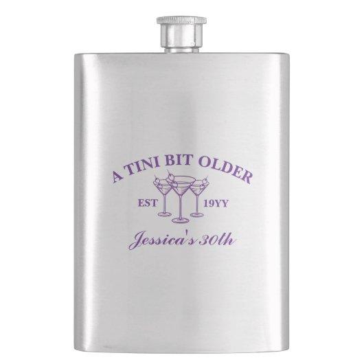 Flasque Un Tini Un Peu Vieux Martini Violet Anniversaire (devant)