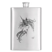 Flasque Unicorne d'encre noire tribale (devant)