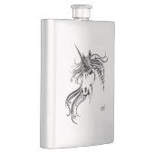 Flasque Unicorne d'encre noire tribale (Droite)