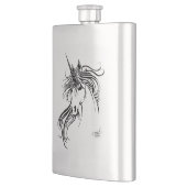 Flasque Unicorne d'encre noire tribale (Gauche)