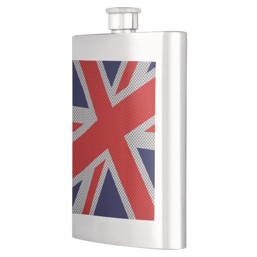 Flasque Union Jack dynamique sur l'impression en fibre de  (Gauche)