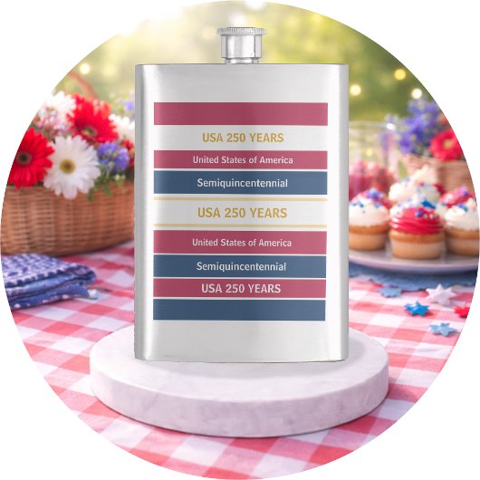 Flasque USA 250 Years Semiquincentennial Patriotic Stripes
