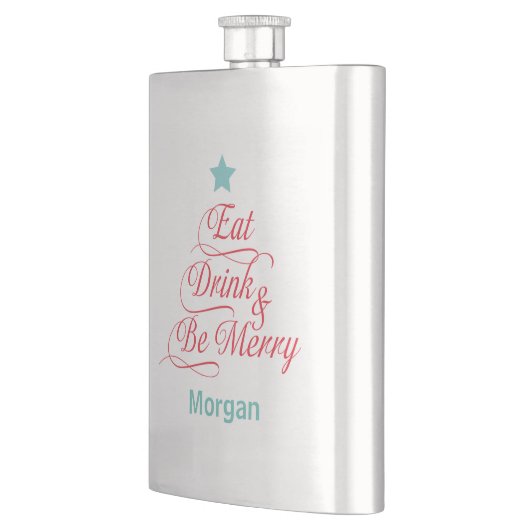 Flasque Vacances Cheer Manger Boire et Soyez Joyeux (Gauche)