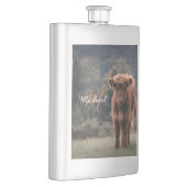 Flasque Vache de Highland calvaire herbe d'automne monogra (Droite)