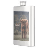 Flasque Vache de Highland calvaire herbe d'automne monogra (Gauche)