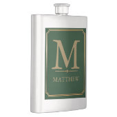 Flasque Vert forêt et monogramme doré (Droite)