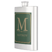 Flasque Vert forêt et monogramme doré (Gauche)