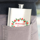 Flasque vert rouge fil cir ajouter nom bridesmaid année ca (En situation)