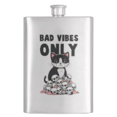 Flasque Vibes incorrectes uniquement - Chat et crânes (devant)