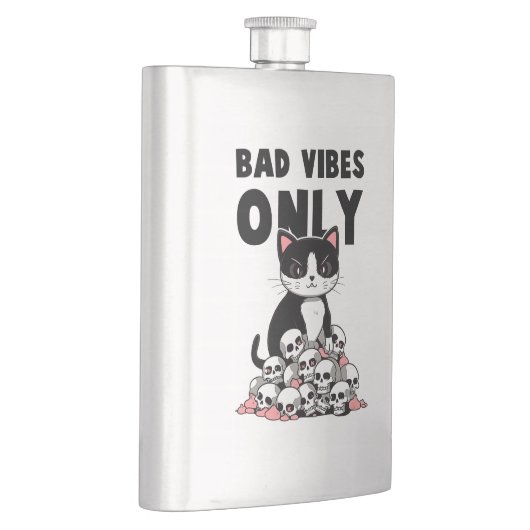 Flasque Vibes incorrectes uniquement - Chat et crânes (Droite)