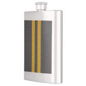 Flasque Vibrant Yellow Racing Stripes Carbon Fiber Style (Gauche)