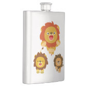 Flasque 'Viens ! ! ' Trois mignons Lions Cartoon Classique (Droite)
