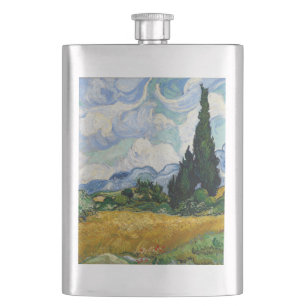 Flasque Vincent Van Gogh Wheat Field With Cypresses