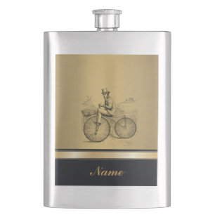 Flasque Vintage classe vieux vélo doré personnalisé No.1