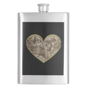 Flasque Vintage couple Romance, homme et femme amour