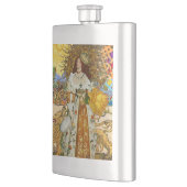 Flasque Vintage femme Soleil d'or : Leo Zodiac Collage Art (Gauche)