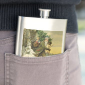 Flasque Vintage Père Noël Noël Victorien (En situation)