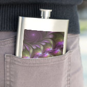 Flasque Violet Abstrait violet violet kaki fractal (En situation)