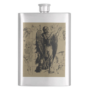 Flasque Virgo Constellation Hevelius Etching Style