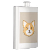 Flasque Visage de chien mignon pixelisé (Droite)